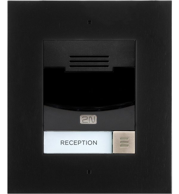 2N IP Solo with Camera Flush Mount - Black (inc frame - requires 9155017)