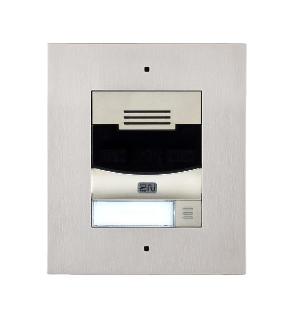 2N IP Solo with Camera Flush Mount - Brushed Nickel (inc frame - requires 9155017)