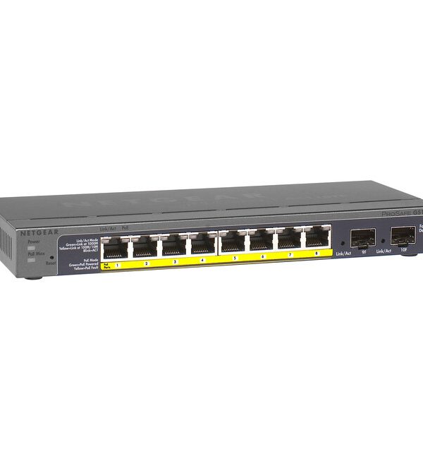 Netgear 8 Port (PoE), 2x SFP, 10/100/1000, Smart Switch