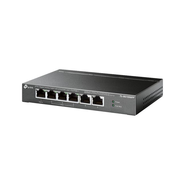 SG1006PP-1-square TP-Link SG1006PP 6 Port Gigabit PoE Switch - Image 1