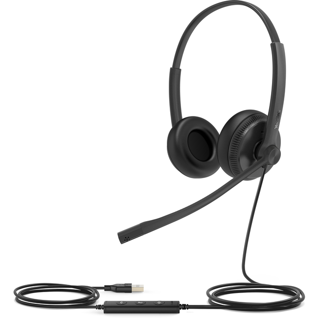 UH34D-UC-LITE-square Yealink UH34 Dual Lite USB Headset with foam ear cushion (UC Edition) - Image 1