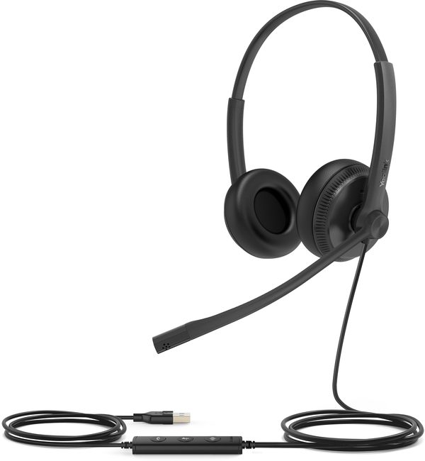 Yealink UH34 Dual USB Headset with leatherette ear cushion (UC Edition)