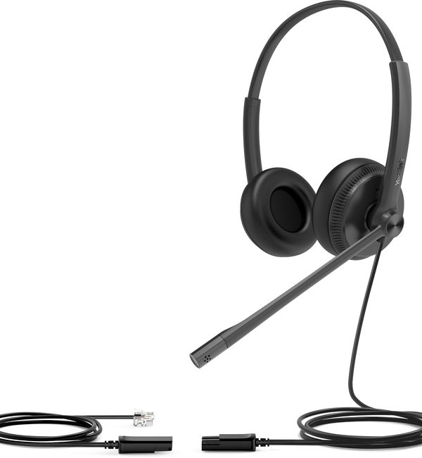 Yealink YHS34 Dual Wired Headset with leatherette ear cushion